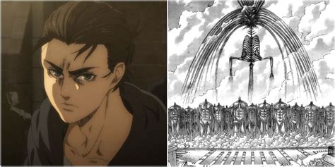 Eren Jaeger transformado en titán, usando el poder del Fundador
