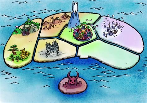 Mapa de la isla de Wano y Onigashima