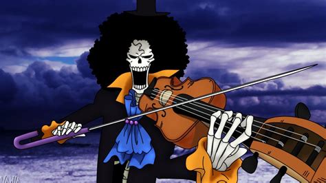 Brook tocando música con su violín