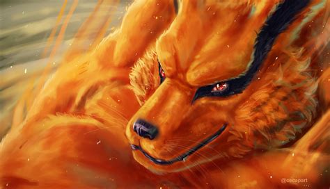 Naruto manifestando la cabeza de Kurama