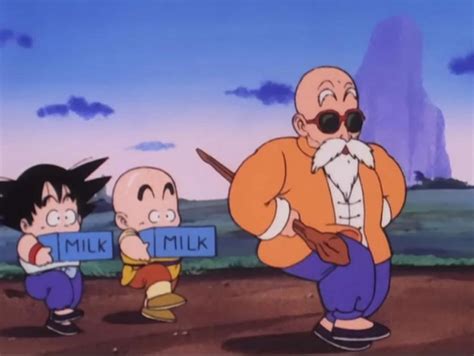 Krilin entrenando con el Maestro Roshi