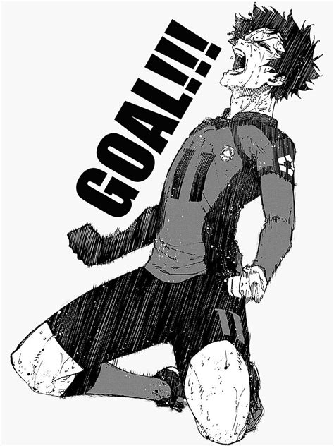 Ilustración de Isagi Yoichi celebrando un gol