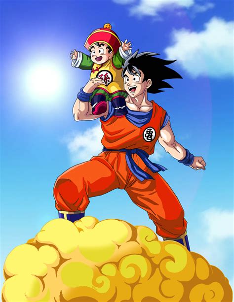 Son Goku junto a su hijo Son Gohan