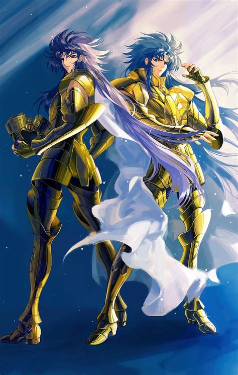 Ilustración de Kanon de Géminis y Radamantis de Wyvern