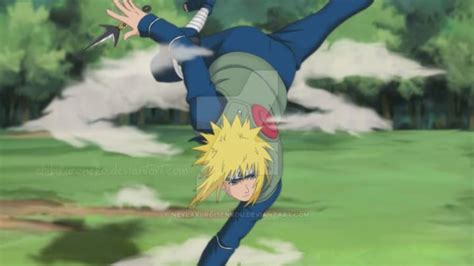 Minato usando el Jutsu del Dios del Trueno Volador