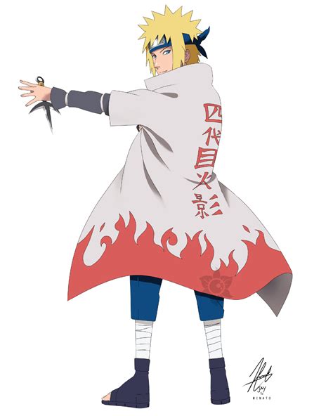 Retrato de Minato Namikaze como Hokage