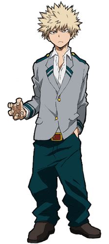 Ilustración de Katsuki Bakugo en uniforme escolar