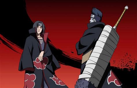 Itachi y Kisame enfrentándose al equipo de Konoha