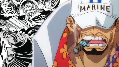 Akainu atacando a Shirohige en Marineford