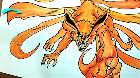 Ilustración de Kurama, el zorro de nueve colas