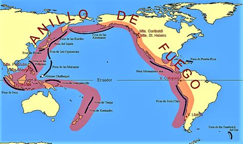 Mapa del Anillo de Fuego del Pacífico
