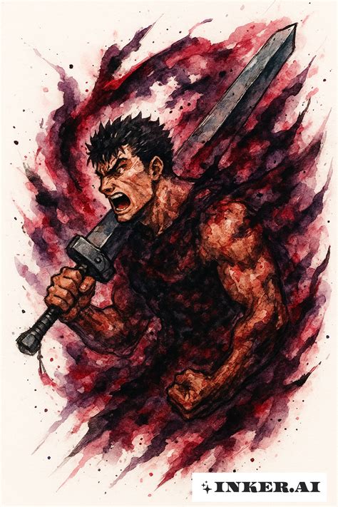 Ilustración de Guts de Berserk en un estilo hentai.