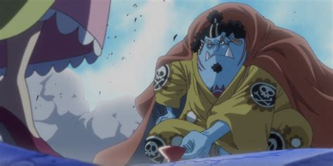 Jinbe presentando comida a Big Mom