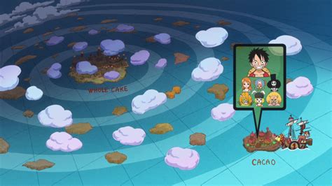 Mapa de la isla de Whole Cake, hogar de Big Mom