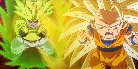 Gotenks en Super Saiyan 3 enfrentando a Majin Buu