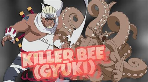 Ilustración de Gyūki, la Bestia de Ocho Colas, junto a Killer Bee