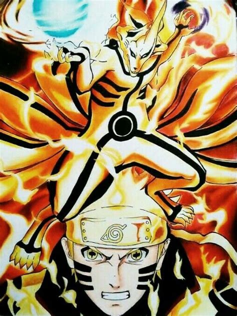 Naruto combinando el Modo Kurama con el Modo Sabio de los Seis Caminos