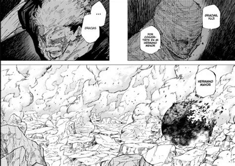 Yuji mirando desolado el paisaje calcinado tras la muerte de Choso