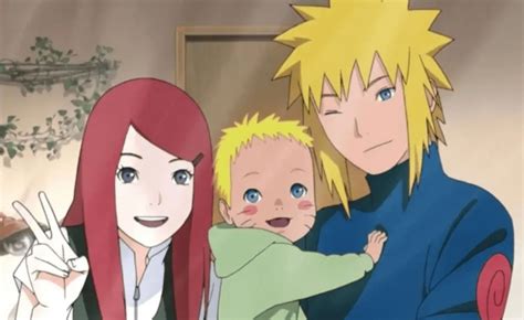 Minato Namikaze con su familia