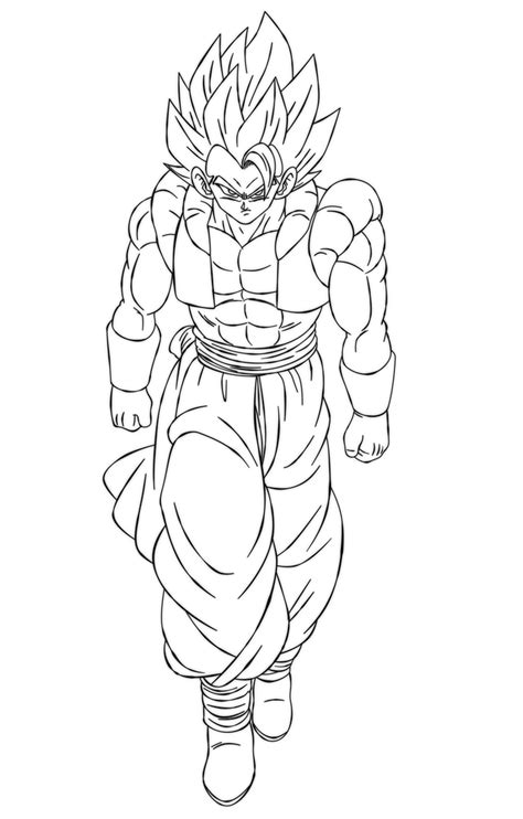 Gogeta en acción para colorear