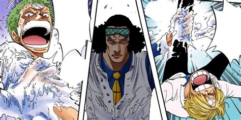 Sanji congelado por Aokiji