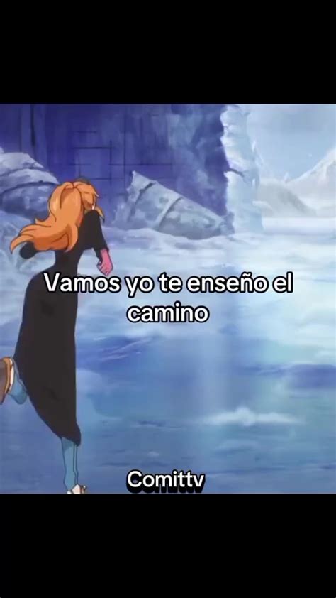Sanji en el cuerpo de Nami, sorprendido y feliz