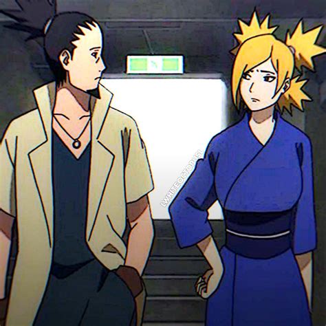 Ilustración de Shikamaru y Temari jóvenes durante los Exámenes Chūnin