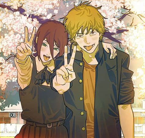 Ilustración de Denji y Reze de Chainsaw Man