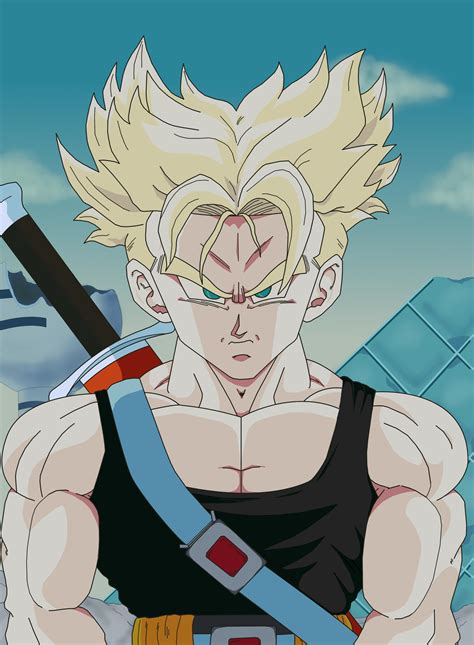 Trunks Super Saiyajin en pose de ataque