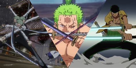 Diagrama mostrando los diferentes estilos de espada de Zoro