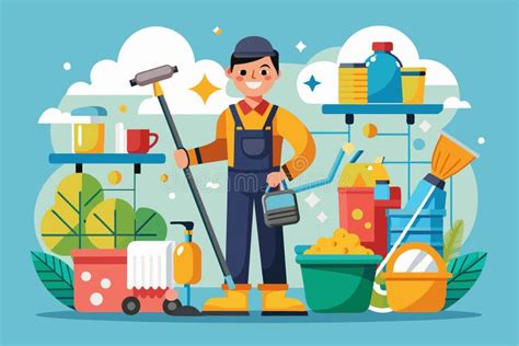 Ilustración de diferentes productos de limpieza y sus envases