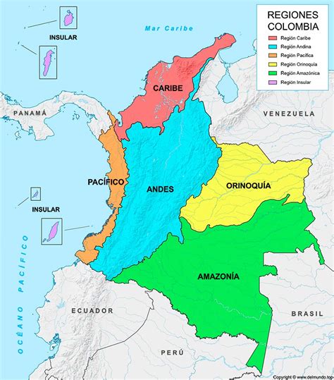 Mapa de las regiones protegidas por los Pilares