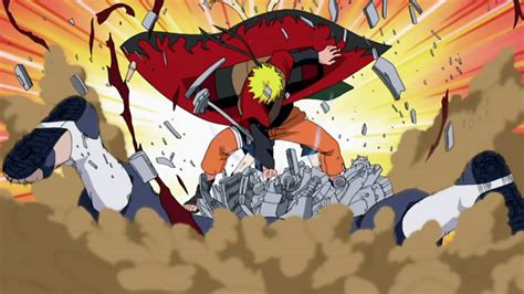 Naruto Uzumaki en Modo Sabio luchando contra Pain