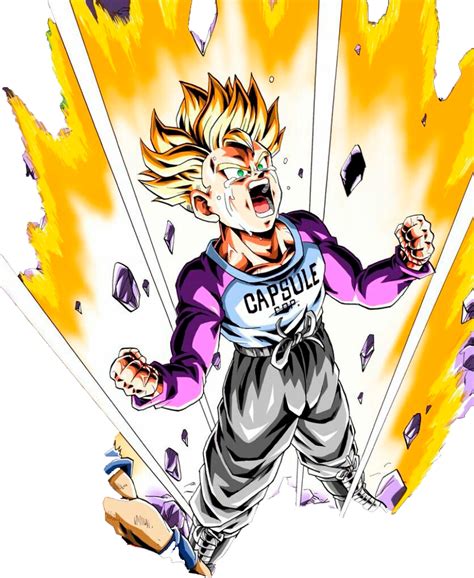 Trunks en Super Saiyajin tercer nivel con músculos exagerados