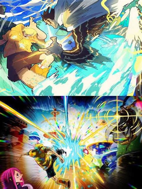 Kizaru atacando con su rayo en la Isla Egghead