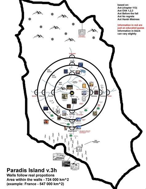 Mapa de la Isla Paradis y sus muros