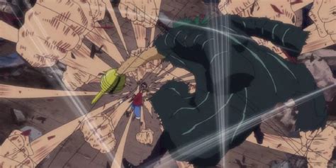 Luffy usando Gomu Gomu no Storm contra Cocodrilo