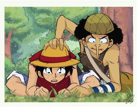 Luffy y Usopp enfrentándose