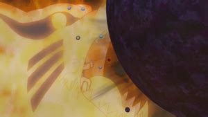 Naruto creando una Bola Bestia con Cola en miniatura