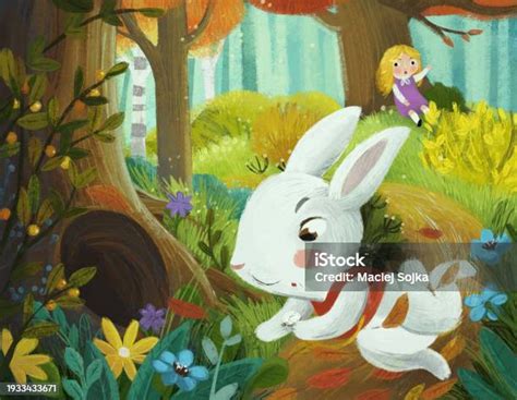 Ilustración de Alice y Wendy corriendo hacia el árbol Tenrou