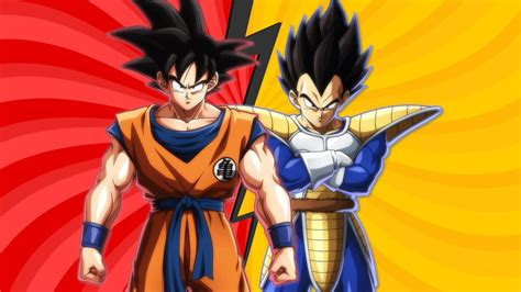 Ilustración de Goku y Vegeta en diferentes etapas de su vida