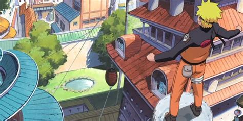 Naruto caminando solo por Konoha