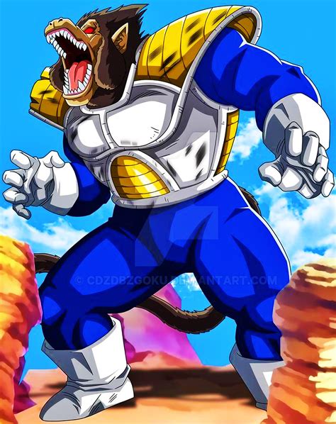 Vegeta transformándose en Ōzaru