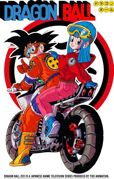Ilustración clásica de Bulma junto a Goku