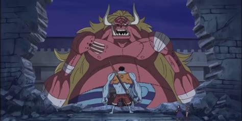 Luffy enfrentándose a Oars
