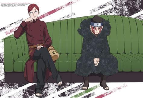 Ilustración de Gaara con su hijo adoptivo Shinki