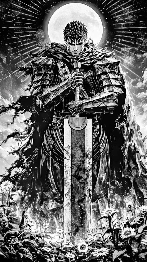 Ilustración de Guts en combate