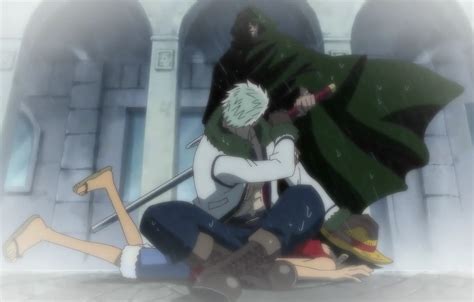 Monkey D. Dragon salvando a Luffy en Loguetown