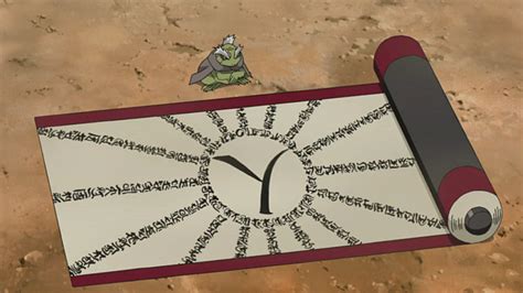 Pergamino de invocación con el kanji 
