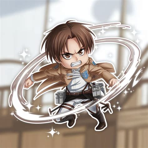 Ilustración de Levi Ackerman en acción